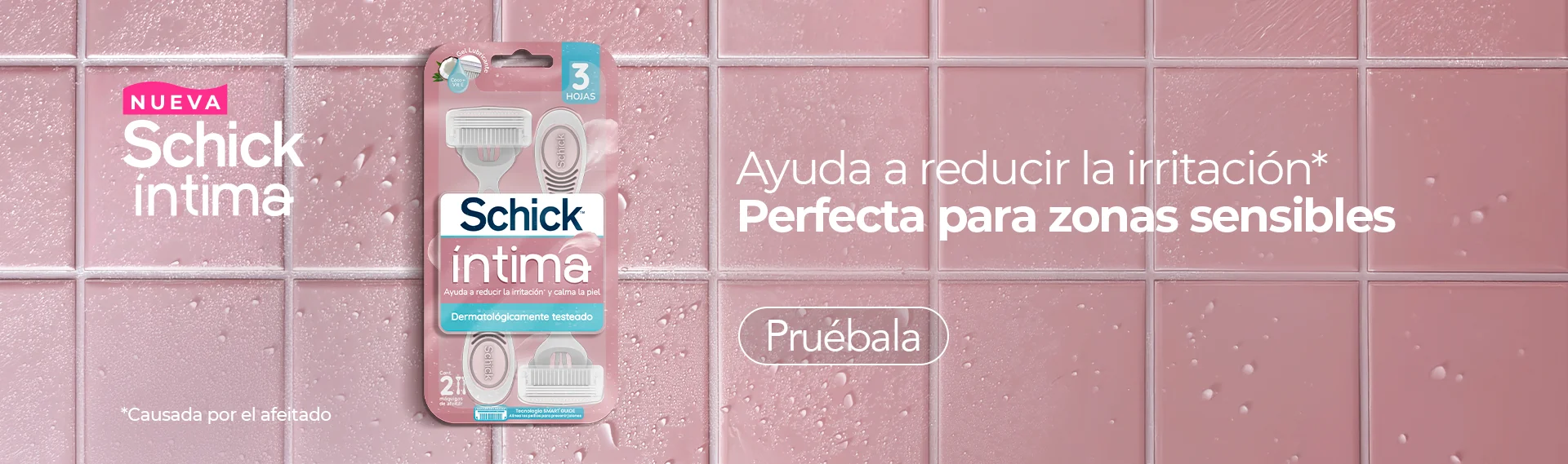 Prueba la nueva Schick íntima, ayuda a reducir la irritación